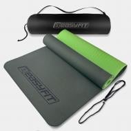 Коврик для йоги и фитнеса EasyFit 183х61х6 мм EF-1924s черно-зеленый