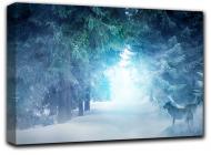 Картина волки зимой 77x44 см Hotel Arizona HD C-1-SNOW-17x30-BLUE