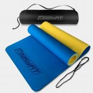 Коврик для йоги и фитнеса EasyFit 183х61х6 мм EF-1924s синий с желтым