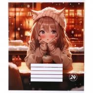 Зошит шкільний Cat girl_25 24 аркушів лінія Nota Bene