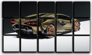 Картина модульная Lamborghini Sian 127x77 см Hotel Arizona HD 15-1734343800-LAMB-30x50-GOLD