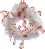 Вінок новорічний штучна хвоя білий (2308-3565) d200 мм