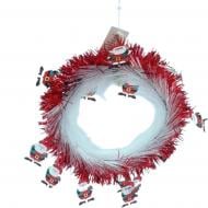 Вінок новорічний штучна хвоя червоний (2308-3573) d200 мм