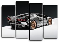 Картина модульная Lamborghini Sian 112x82 см Hotel Arizona HD 4-18144543800-RACI-32x44-SILVE