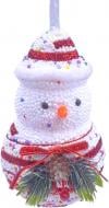 Игрушка на елку Снеговик с декором пластик 2400-355 15 см белый