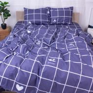 Комплект постільної білизни Сатин 22-1268 Love 2х143х210 см синій/білий MirSon Комплект постільної білизни Сатин 22-1268 Love 2х143х210 см синій/білий MirSon