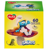 Салфетки гигиенические в коробке Ruta Kids Смурфи куб 3 слоя 60 шт.