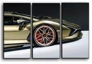 Картина модульная Lamborghini Sian 84x56 см Hotel Arizona HD 3-17372343800-SPOR-22x33-GOLD