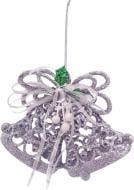 Игрушка на елку Колокола пластик 13х10х3,5 см YE497S серебро