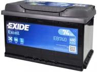 Аккумулятор автомобильный EXIDE Excell 74Ah 680A 12V «+» справа (EB740)