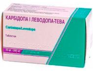Карбідопа і леводопа-Тева №100 (10х10) таблетки 25 мг/250 мг