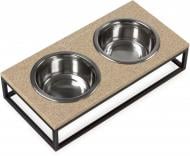 Подставка с мисками Harley and Cho Lunch Bar Камень Beige+Black S двойная 3300249