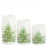 Свеча Edelman белые, тёплый свет, 3 шт, таймер, парафин, на батарейках 15×7,5 см 1174877