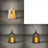 Сувенир новогодний Edelman "фонарь звезда-ёлка", LED, белый/зелёный/золотой, 3 ассорти, с таймером, пластик, 20,5×10 см 1174902