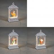 Сувенир новогодний Edelman Санта, снеговик, олень, белый, 3 ассорти, тёплый свет LED, с таймером, на батарейках, полистирол, 7×14×17 см 1174974