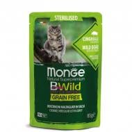 Корм влажный беззерновой Monge Bwild Grain Free Sterilised, мясо дикого кабана, овощи 85 г
