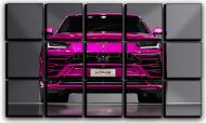 Картина модульная Lamborghini Urus 127x77 см Hotel Arizona HD C-15-LAMBORGHINI-30x50-PINK