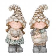 Фигурка декоративная Edelman «Мальчик и девочка», серые, 2 ассорти, полимерная смола, 20×17×43,5 см 1185936