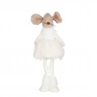 Декоративная новогодняя фигура Edelman Декор «Мышка» белая 19×16×45 см 45 см