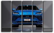 Картина модульная Lamborghini Urus 140x89 см Hotel Arizona HD C-5-LAMBORGHINI-35x55-BLUE
