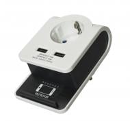 Адаптер UEC с заземлением 1 гн. белый с черно-белым WTP11-16-01-G-U