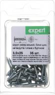 Шуруп універсальний напівкругла головка з буртиком 3x25 мм 35 шт. білий цинк Expert Fix