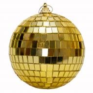 Куля новорічна D 10 см дзеркальна золотиста d 100 мм золотистий 892432