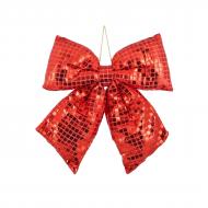 Декорация новогодняя Edelman Бант красный, полиэстер, 6×30×34 см 1180419