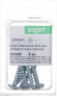 Шуруп універсальний напівкругла головка з буртиком 6x50 мм 6 шт. білий цинк Expert Fix