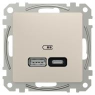 Розетка USB USB + Type C без заземления Schneider Electric Sedna Design IP20 бежевый SDD112405 Розетка USB USB + Type C без заземления Schneider Electric Sedna Design IP20 бежевый SDD112405