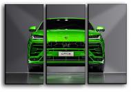 Картина модульная Lamborghini Urus 84x56 см Hotel Arizona HD C-3-LAMBORGHINI-22x33-GREEN