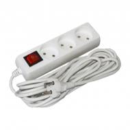 Подовжувач з вимикачем UEC без заземлення 3 гн. білий 5 м WYP10-06-03-05-S-N-U