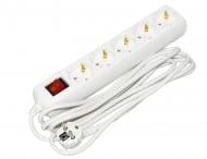 Подовжувач з вимикачем UEC із заземленням 5 гн. білий 3 м WYP10-10-05-03-GS-G-U