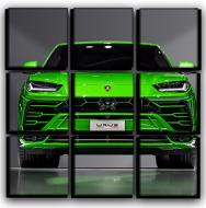Картина модульная Lamborghini Urus 77x77 см Hotel Arizona HD C-9-LAMBORGHINI-30x30-GREEN