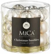 Декорация новогодняя Edelman Стеклянные шары, кремовые, 24 шт, стекло, диам. 2,5 см