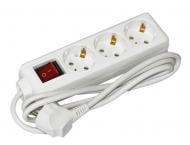 Подовжувач з вимикачем UEC із заземленням 3 гн. білий 1,5 м WYP10-16-03-01-GS-17-U