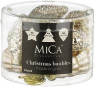 Декорация новогодняя Edelman Стеклянные шары, кремовые, дисплей, 24 шт, стекло, 6,5×9 см