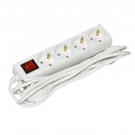 Подовжувач з вимикачем UEC із заземленням 4 гн. білий 3 м WYP10-16-04-03-GS-N-U