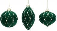 Декорация новогодняя Edelman Украшение «Шар-луковица», зелёный, стекло, диам. 8 см