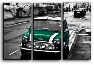 Картина модульная Ретро Mini Cooper 84x56 см Hotel Arizona HD 3-1832743806-RETR-22x33-GREEN