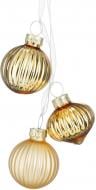Декорация новогодняя Edelman Стеклянные шары золотые, 3 шт в наборе, стекло, диам. 3,5 см