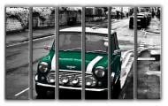 Картина модульная Ретро Mini Cooper 171x112 см Hotel Arizona HD 6-1832743806-RETR-44x67-GREEN