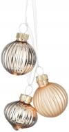 Декорация новогодняя Edelman Стеклянные шары кремовые, 3 шт в наборе, стекло, диам. 3,5 см