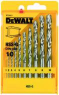 Набір свердел по металу DeWalt HSS-G 1-10 мм 10 шт. DT5921