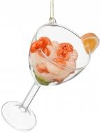 Декорація новорічна Edelman Прикраса "Коктейль з креветками", помаранчева, скло, 8×6,5×11 см Декорація новорічна Edelman Прикраса "Коктейль з креветками", помаранчева, скло, 8×6,5×11 см
