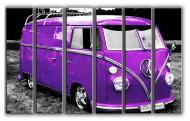 Картина модульная Ретроавтобус Volkswagen Bus 171x112 см Hotel Arizona HD 6-21354943806-VOLK-44x67-PURPL