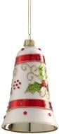 Декорация новогодняя Edelman Украшение «Колокольчик», белый, стекло, 11×7,5 см