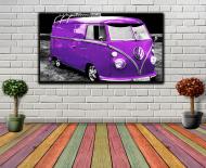 Картина Ретроавтобус Volkswagen Bus 127x72 см Hotel Arizona HD 1-21354943806-VOLK-28x50-PURPL