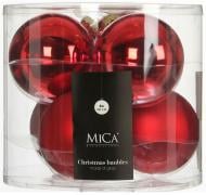 Декорация новогодняя Edelman Стеклянные шары красные, 6 шт, диам. 8 см