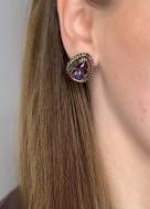 Сережки-пусети Svitla Крапля з вишитим кристалом